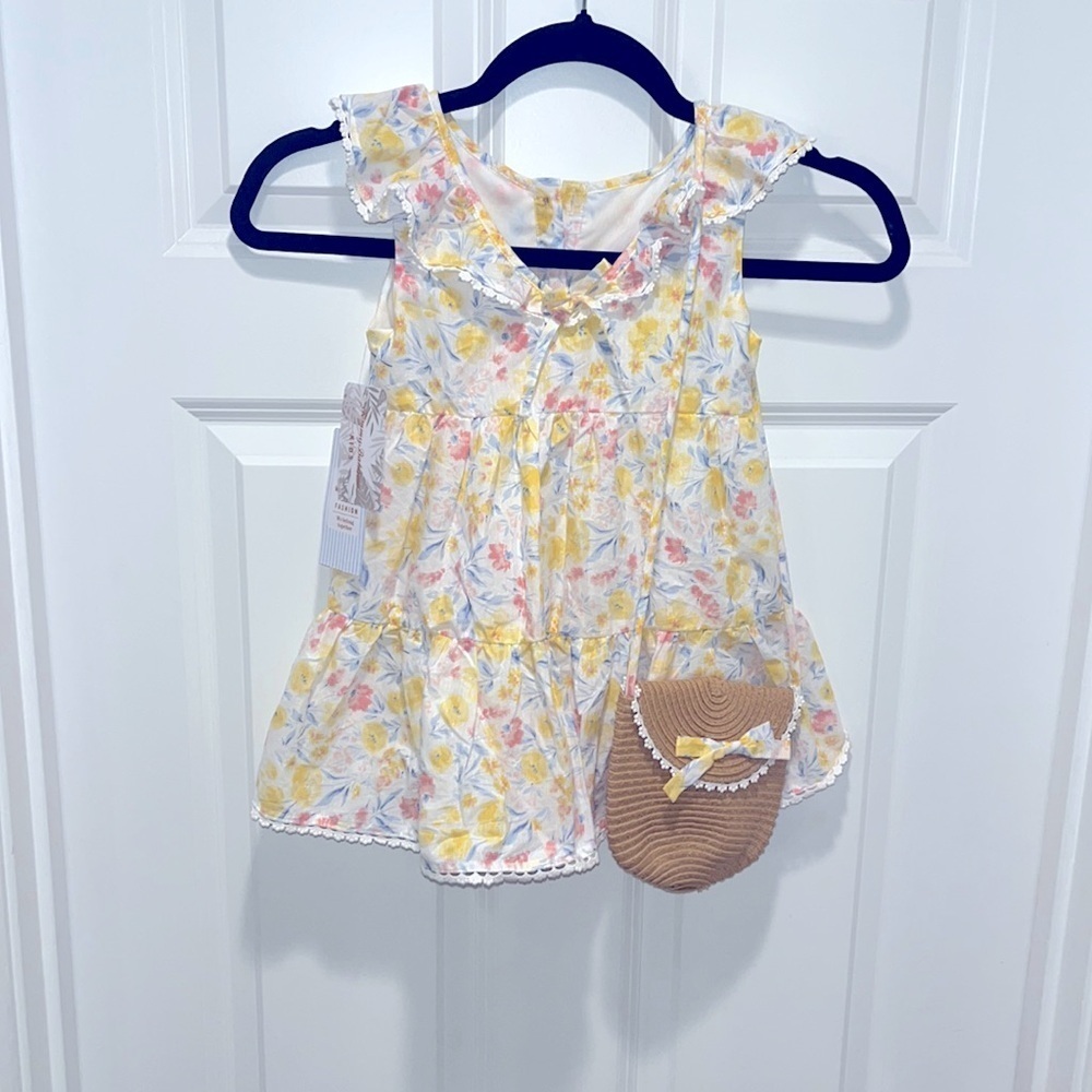 Tommy Bahama NWT kids floral DRESS with matching purse set size 5/6